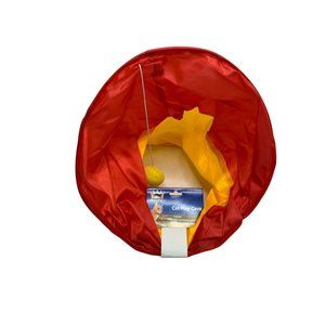 New Pet King Cat Play Cave with Ball Tunnel Red